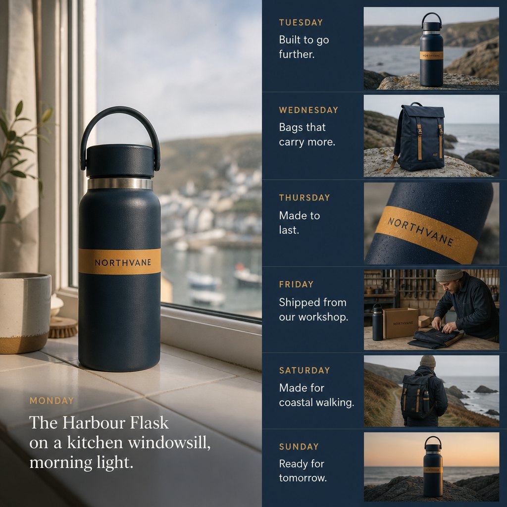 Meet the Harbour Flask from Northvane. Take your favorite drink along for the trail, the coast and the journey home.